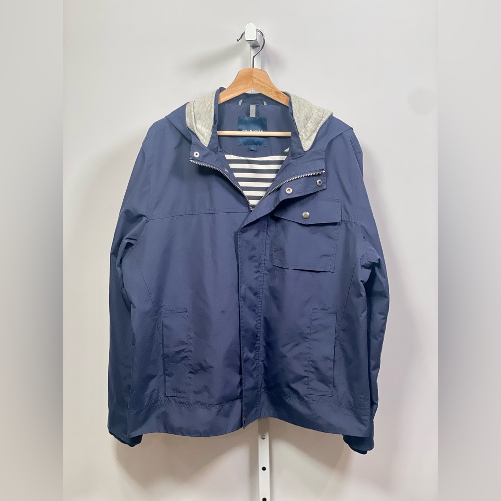 Cole Haan Women’s Blue Full-Zip Hooded Jacket Size L